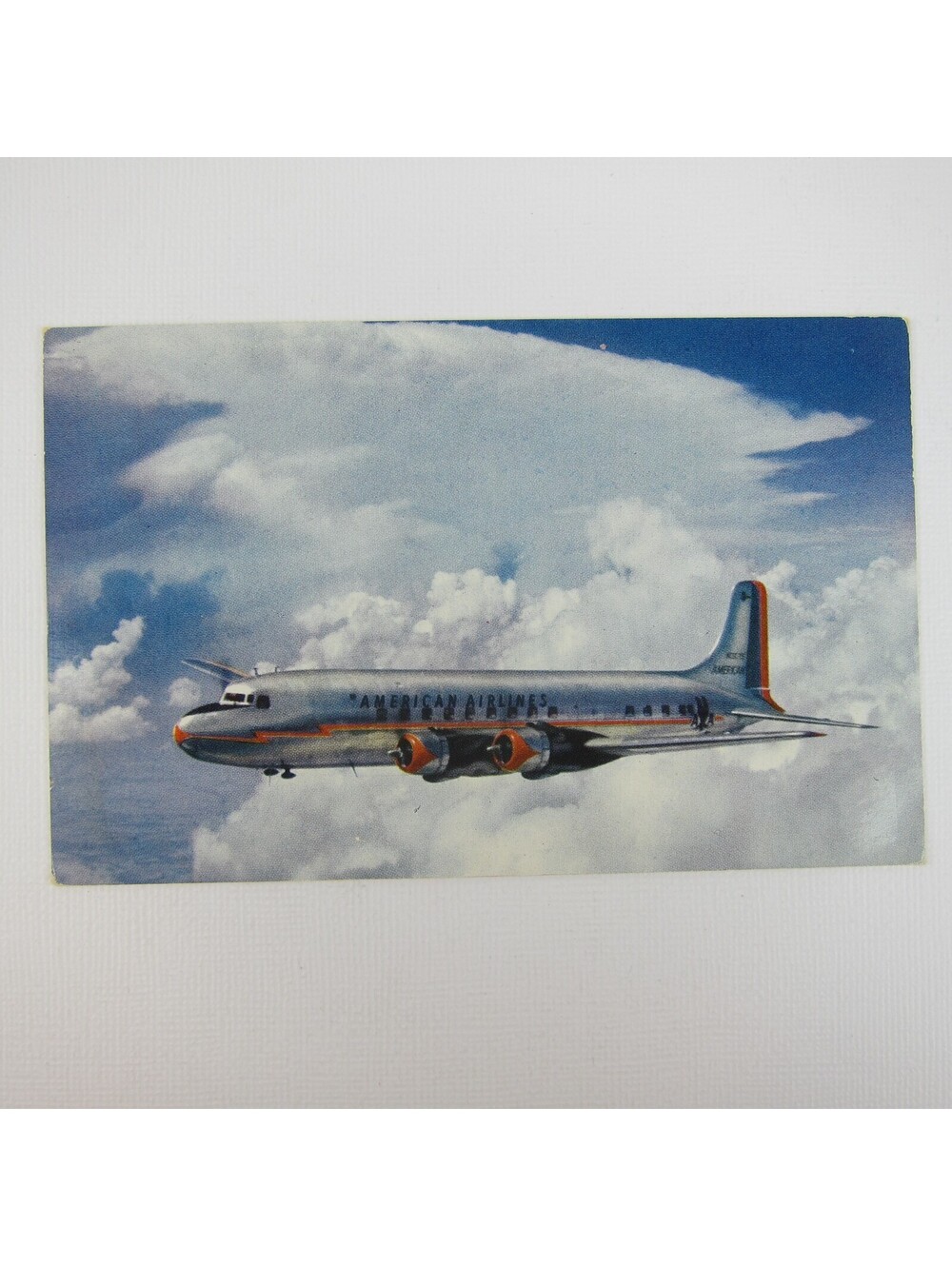 Postcard American Airlines Plane Douglas DC-4 Engine Propeller Vintage UNPOSTED